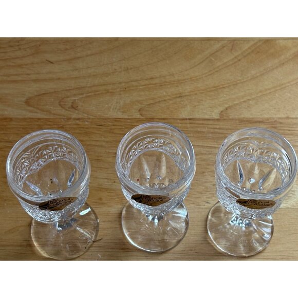 Set Of 3 The European Collection 24% Lead Crystal Cordial Glasses Yugoslavia - Picture 2 of 3